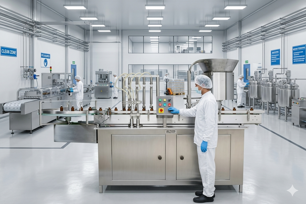 Automatic Vial Filling and Plugging Machine